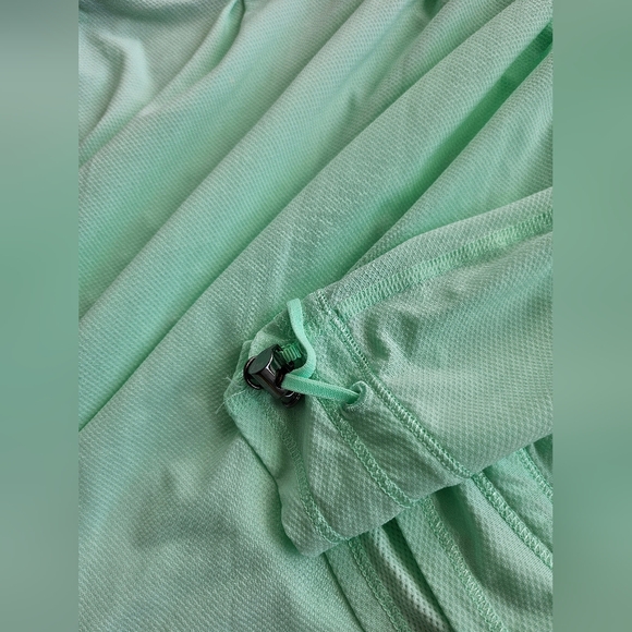 Lululemon Tank Top 6 Mint Green Black Stripe Drawstring Ruffle Bottom Seafoam - Picture 11 of 14